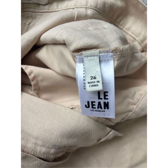 NWOT Le Jean Linen Jude trouser in sand, Sz 26 $249 B32 - Picture 4 of 7